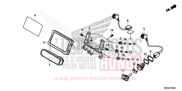 COMPTEUR de Africa Twin Méca DARKNESS BLACK METALLIC (NH463) de 2020